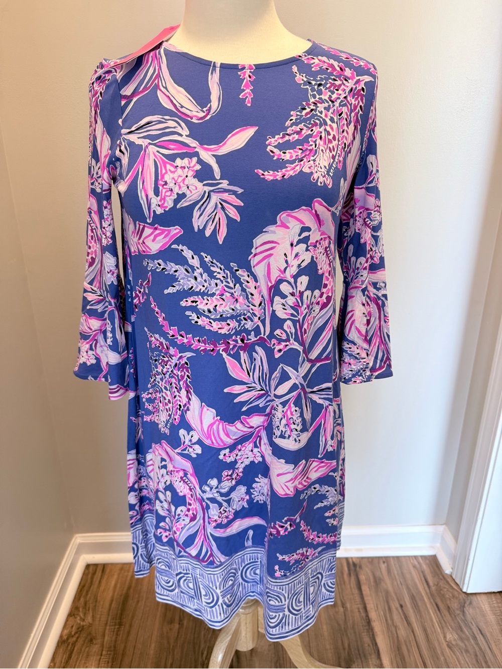 Lilly Pulitzer New with Tags Ophelia Iris Blue Wild Within Dress Giraffe S $178